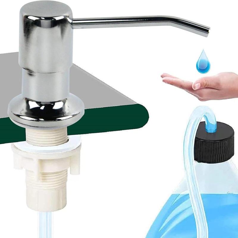 Kitchen Hack- Never Fill The Little Bottle Again, Sink Soap Dispenser Tube Kit, 47” with Upgraded Check Value, (White-1pcs)