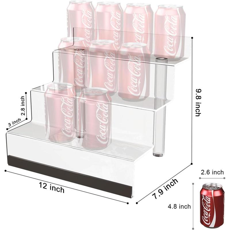 updated version Large Acrylic Display Organizer with LED Light-3 Layers Perfume Stand and Display Step Rack, Men's Cologne Storage Rack, Character Rack, Porta Perfume Para Tocador, Transparent Riser, Dessert Rack acrylic display