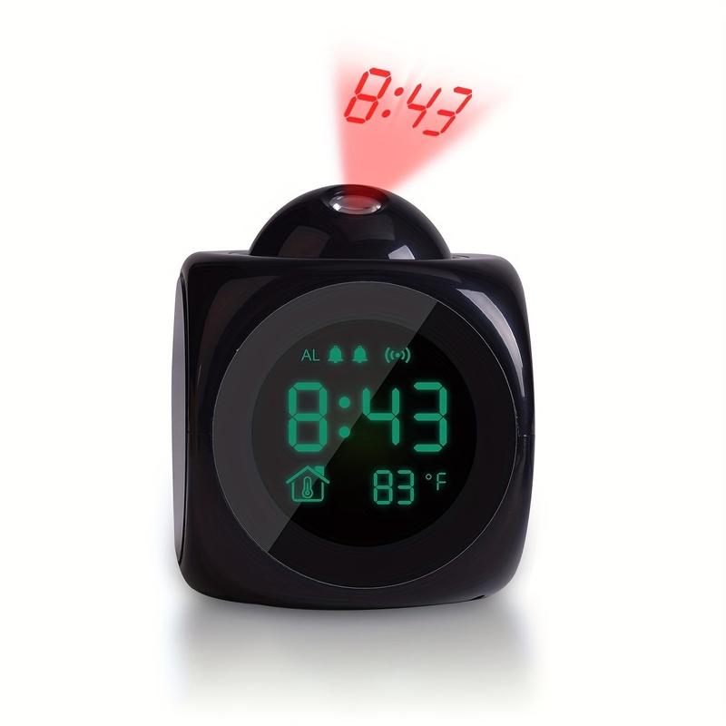 2024 New LCD Digital Projection Alarm Clock, LCD Screen Display Alarm Clock Time, Time Wall Projection Alarm Clock, Durable Alarm Clock For Living Room Bedroom, Room Decor, Home Decor Black friday, Christmas gift