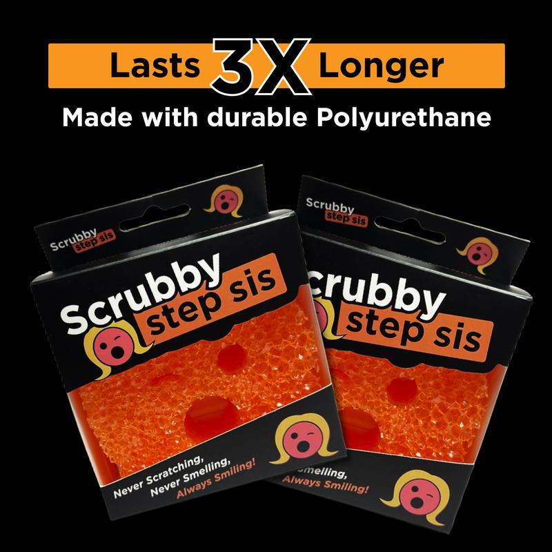 Scrubby Step Sis 5 Pack: The Ultimate Sponge & Scour Pad Combo! Your Kitchen's Best Companion for Utensil Cleaning, Pots, Pans, and Stainless Surfaces. Perfect for Dishes, Grime, and Tough Messes! Get Your Home Sparkling Clean!