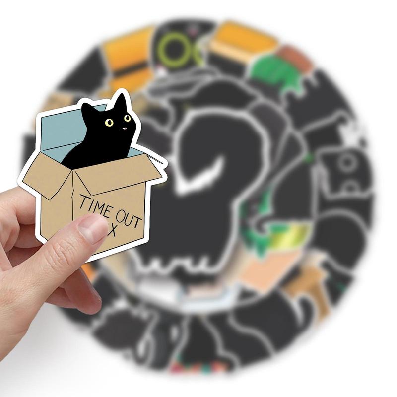 50pcs Cartoon Cat Series Graffiti Sticker, Waterproof Decoration Sticker For DIY, DIY Decorative Decal For Laptops Smartphones Suitcase, Bedroom Decor