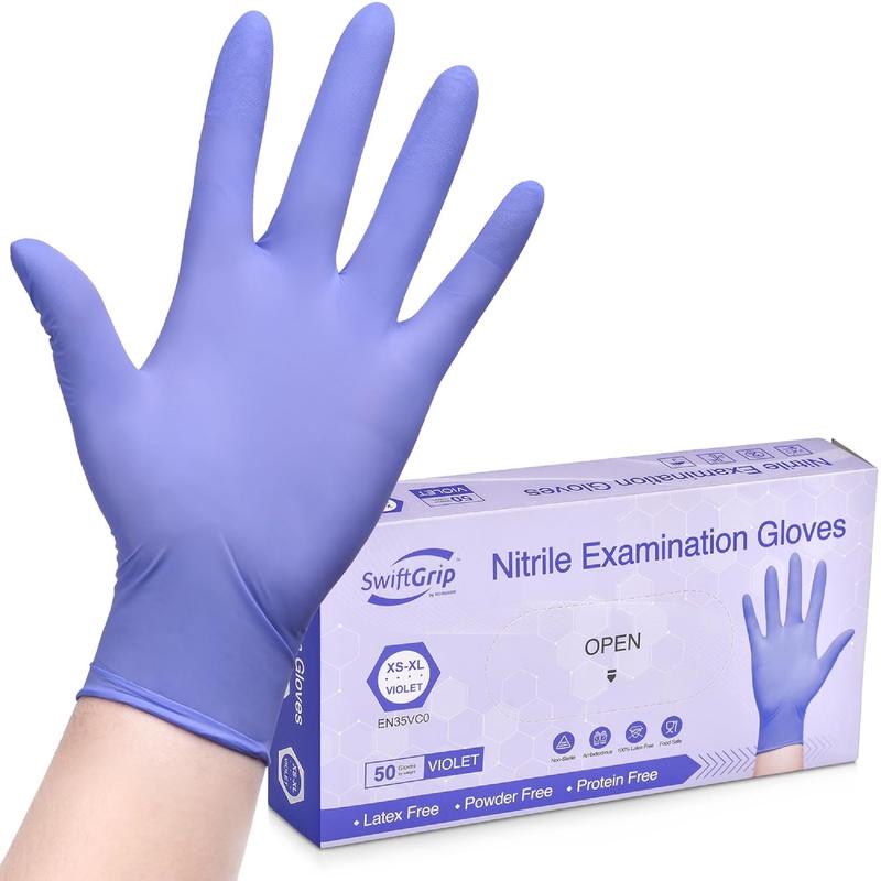 100pc Disposable Nitrile Exam 3-mil Latex Free Medical Cleaning Food-Safe Gloves