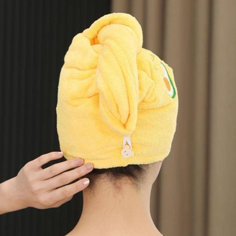 Hair Drying Towel, 1 Count Cute Embroidered Hair Towel Wrap, Soft Absorbent Reusable Shower Cap, Summer Hair Towel Wrap Turban, Bath Hair Towel Wrap