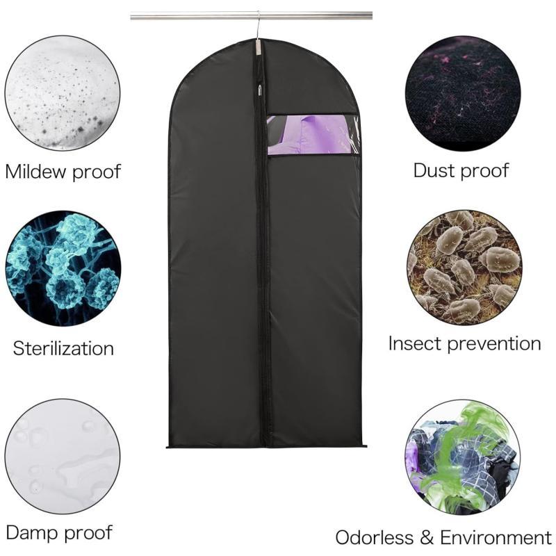 Clothes Cover Bag, 5 Counts Dustproof Clothes Cover for Shirts & Suits & Dresses, Portable Clothes Storage Bag for Home Bedroom & Wardrobe & Closet