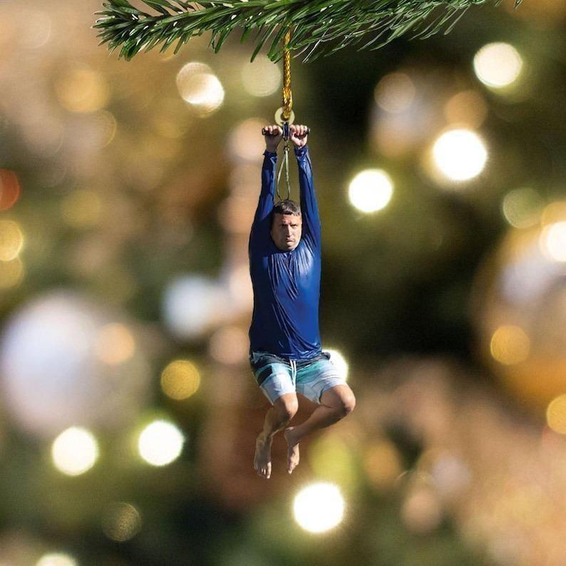 Funny I Think You Should Leave Zip Line Acrylic Christmas Ornament - Tim Robinson Meme Tree Decor Gift for Christmas Holiday Celebration