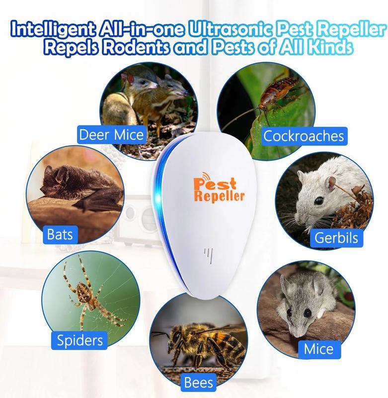 Ultrasonic Pest Repeller Plug in 6 Pack Repellent Control Rodent Mice Indoor, Outdoor, Patio Home