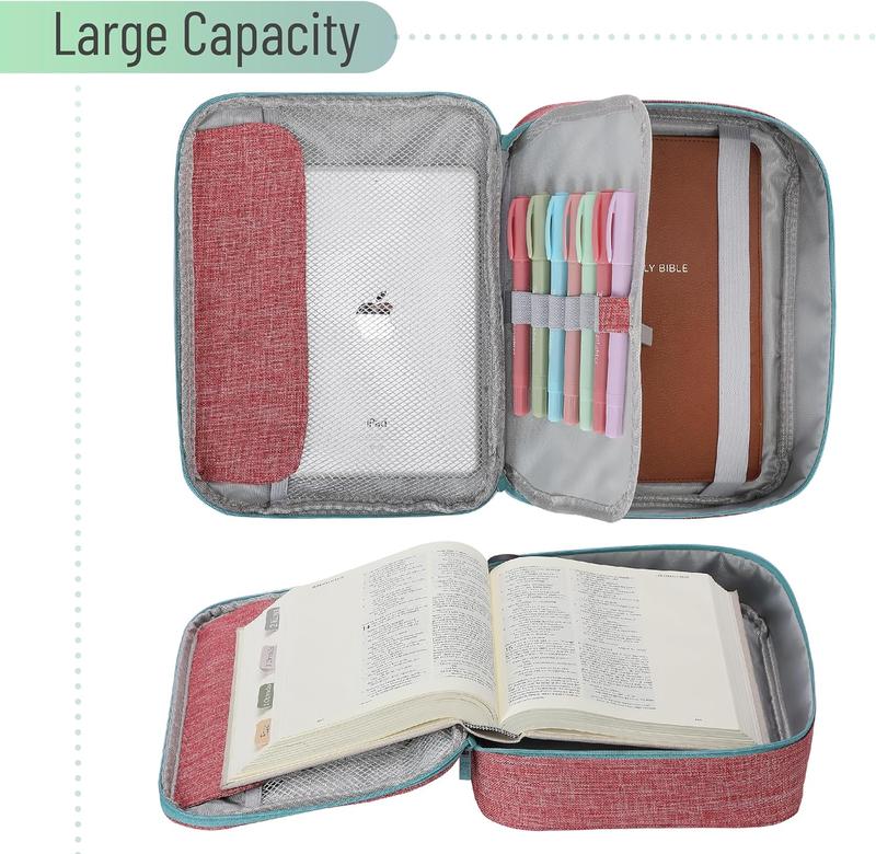 Large Bible Case for Women Carrying Case for Bible Bags Pink 11.3