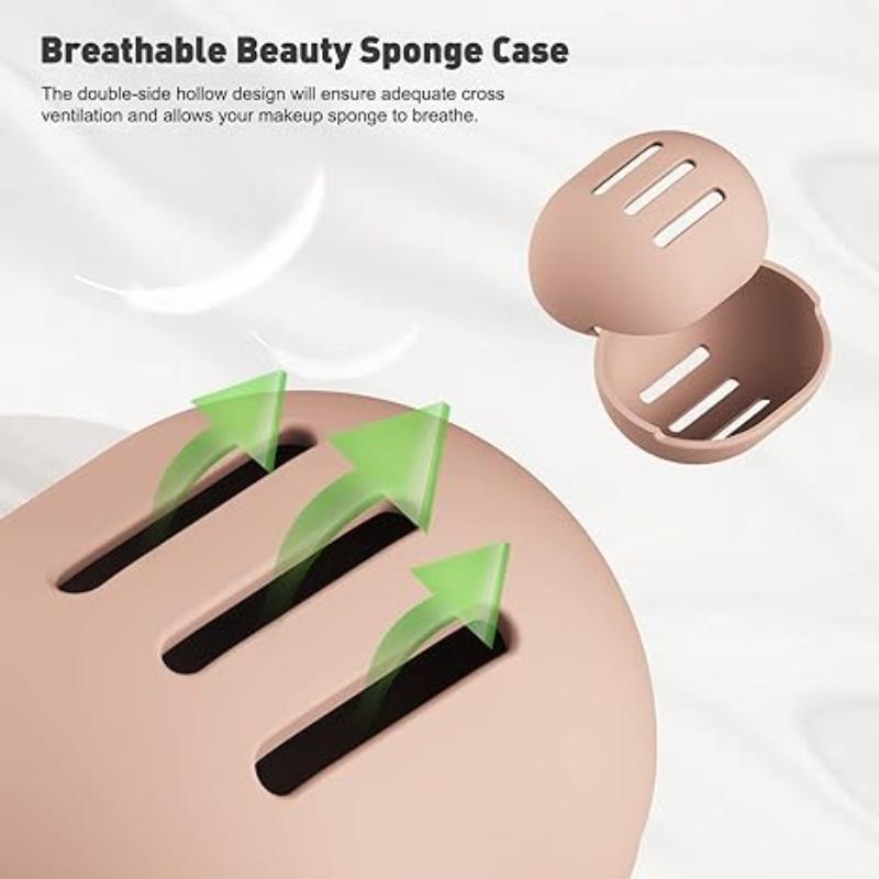 Silicone Makeup Sponge Storage Box, 2 Counts Makeup Sponge Storage Case, Dustproof Makeup Sponge Storage Capsule, Portable Makeup Tool Organizer, Cosmetic Storage Container, Makeup Accessories