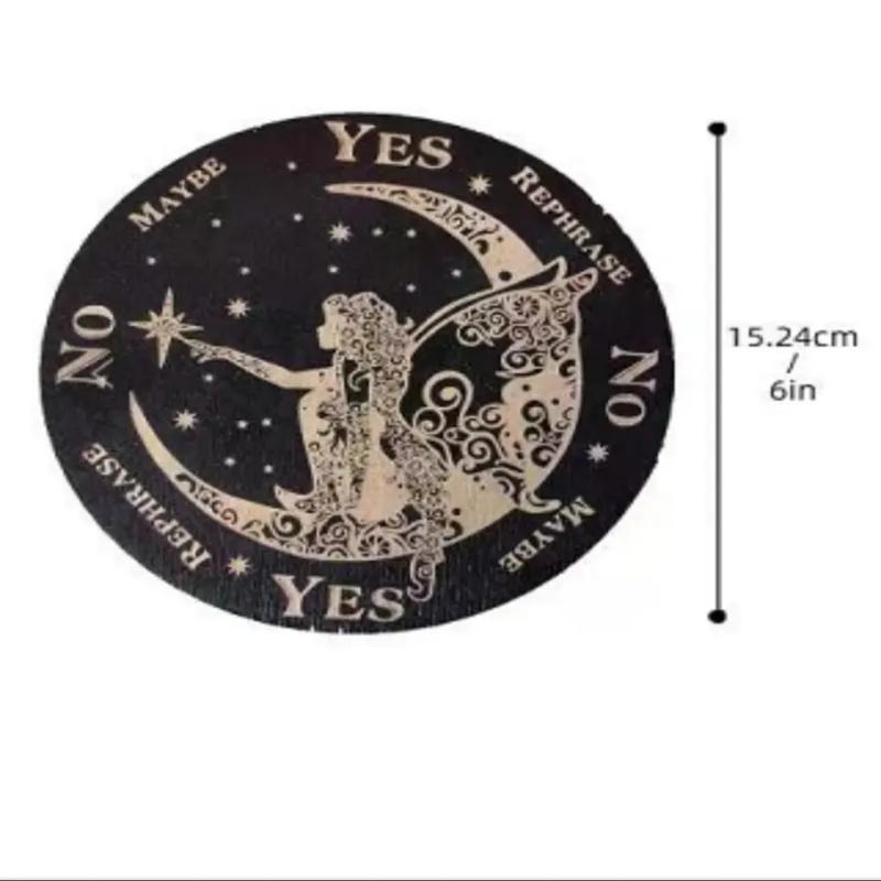 Fairy Moon Pendulum Board Decor Hanging Pendulum Board - Classic Wooden Style 6in