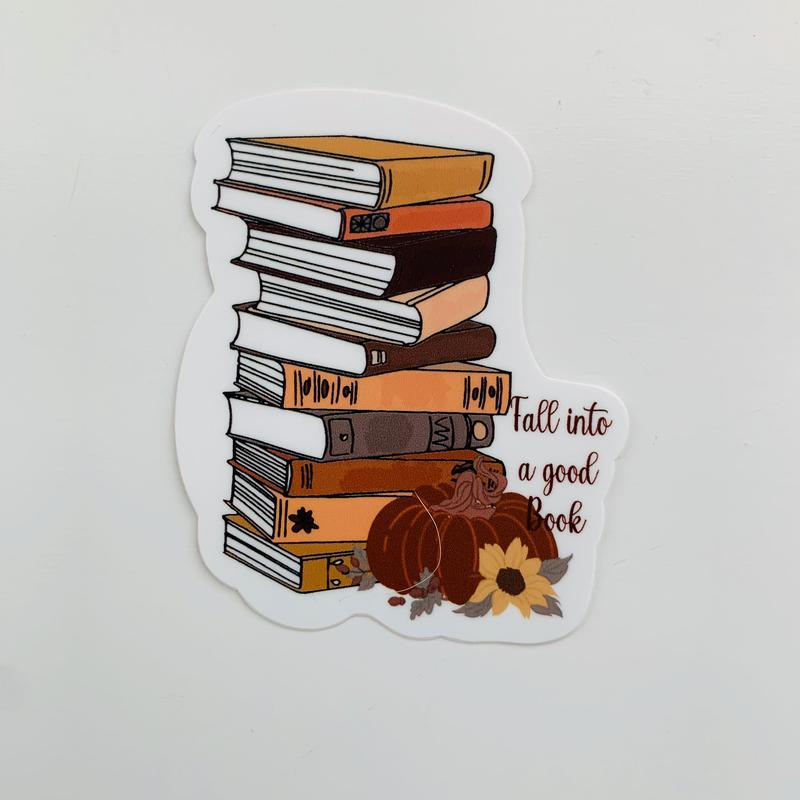 Fall Book lover sticker