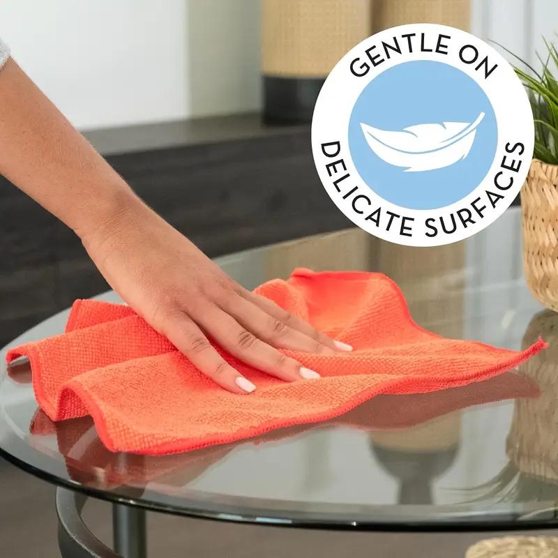 5-Pack Multi-Purpose Microfiber Cloths - Streak-Free, Super Absorbent - Great for Kitchen and Bathroom Surfaces linoleum floor temple  aprons mopcleaner square spinmop