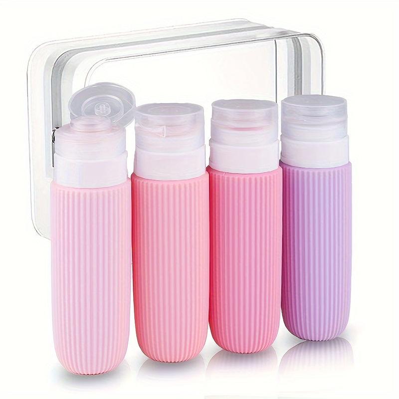 4 Pack Travel Bottles For Toiletries, Tsa Approved 3oz Portable Travel Bottles, BPA Free Leak Proof Squeezable Silicone Travel Size Containers Lotion Hand