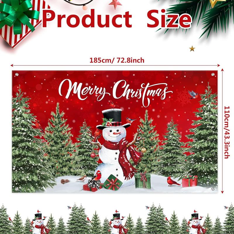 Christmas Backdrop Merry Christmas Party Decoration Christmas Photo Banner Signs Xmas Photography Background Photo Props for Winter New Year Xmas Eve Family Party Decoration Supplies (Snowman)