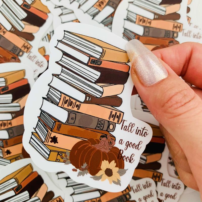 Fall Book lover sticker