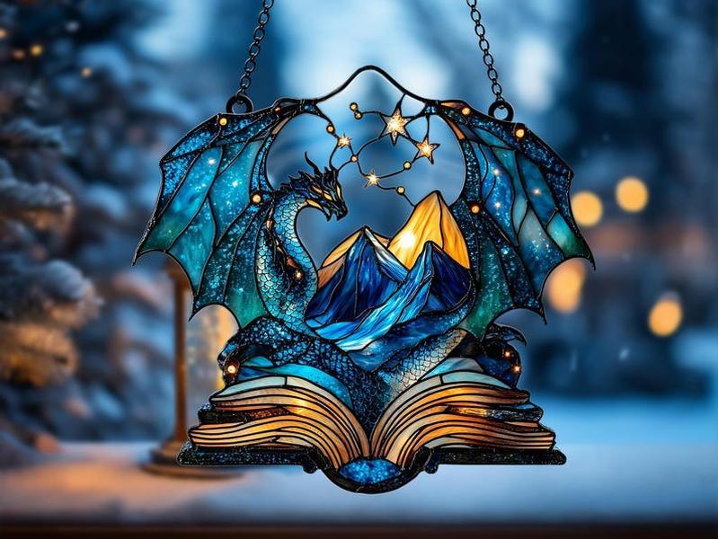 Night Court Acrylic Suncatcher, Fantasy Book Lover Window Hanging, Bookish Gift for Readers, Decorative Starlight Ornament, Home Decoration