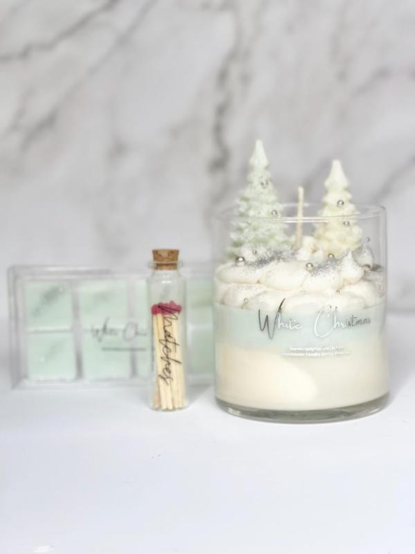 White Christmas Candle (16 oz) Birthday Gift, Gift For Her, Best Gift , Christmas Gift, Soy Candle, Dessert Candle, Christmas Candle