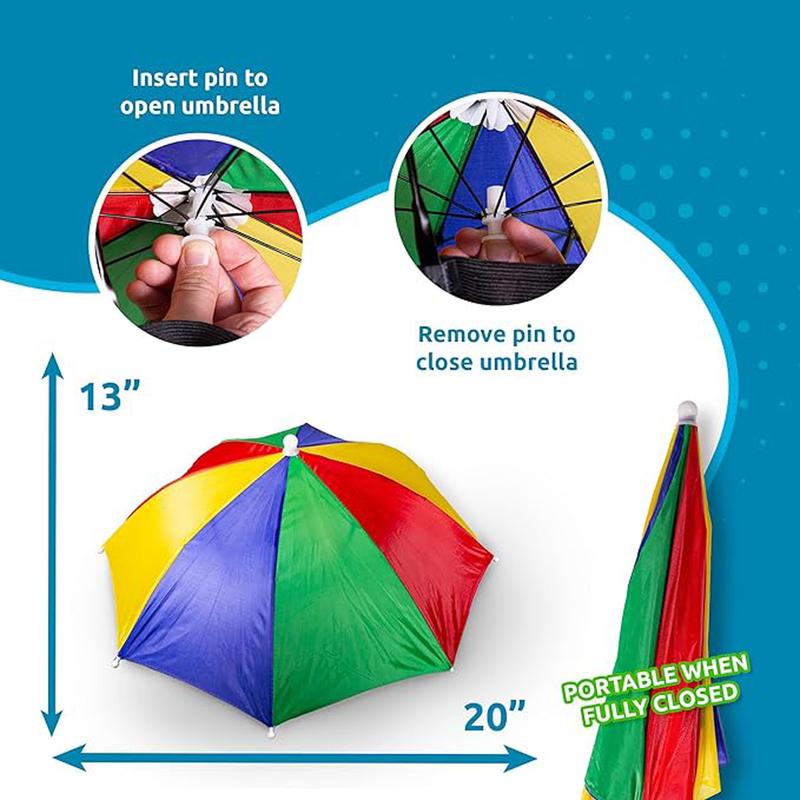 Novelties Umbrella Hat - Handsfree, Comfortable Design for Camping, Fishing, Gardening for Outdoor Sun Protection, Fits Men