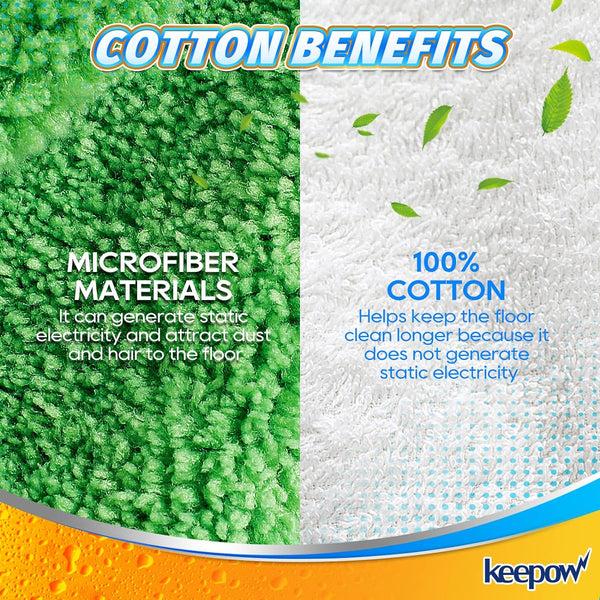 KEEPOW 5701M Cotton Soft Reusable Pads for All 10 Inches Flat Mop