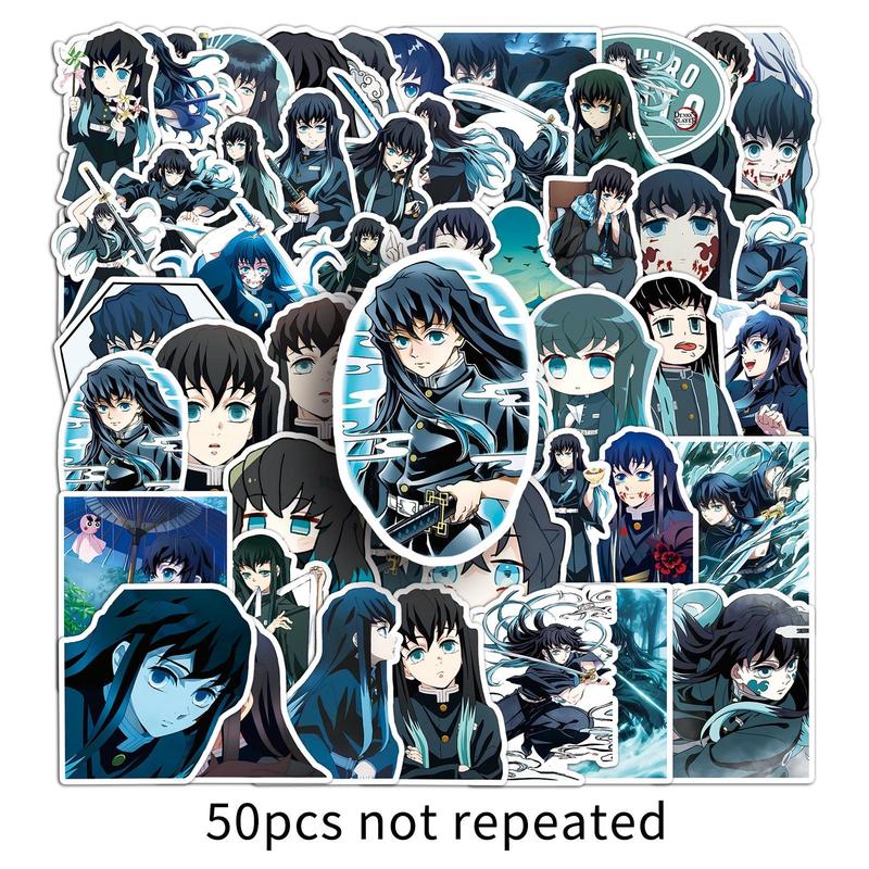 Anime Character Pattern Sticker, 50pcs Waterproof Self Adhesive Decor Paper, Decor Sticker for Gift Greeting Card Water Bottle Laptop Phone