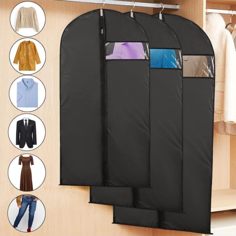 Clothes Cover Bag, 5 Counts Dustproof Clothes Cover for Shirts & Suits & Dresses, Portable Clothes Storage Bag for Home Bedroom & Wardrobe & Closet