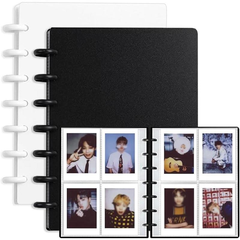 2 Pack K-Pop Photocard Binder, 40 Inner Page, 3-Inch Photo Card Holder Book, 2 x 20 inner pages, 2 x 80 pockets, display up to 320 photos, idol album, Black&White