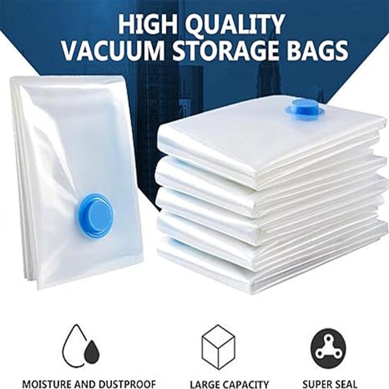 Vacuum Bag with Electric pump, 10pcs Multi Size Vaccum Clothes Storage  Bag & 1 Pump, Compression for Comforters and Blankets, Sealer Clothes Storage, Bedding Room School, Travel Family Organizers Reusable Waterproof Space Saving