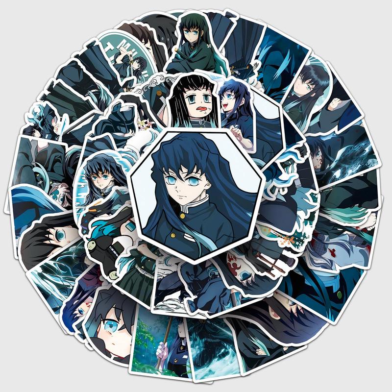 Anime Character Pattern Sticker, 50pcs Waterproof Self Adhesive Decor Paper, Decor Sticker for Gift Greeting Card Water Bottle Laptop Phone