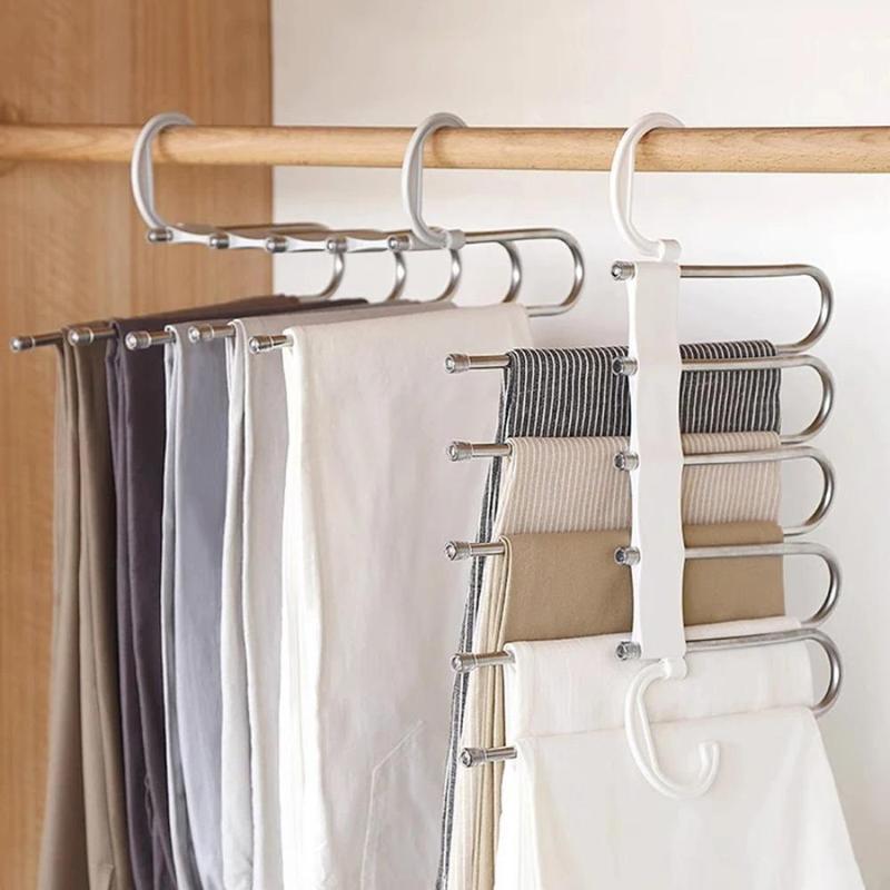 Foldable Trouser Rack, 1 Count Multi-layer Household Trouser Hanger, Wardrobe Storage Rack for Home Bedroom Closet, Home Organizer