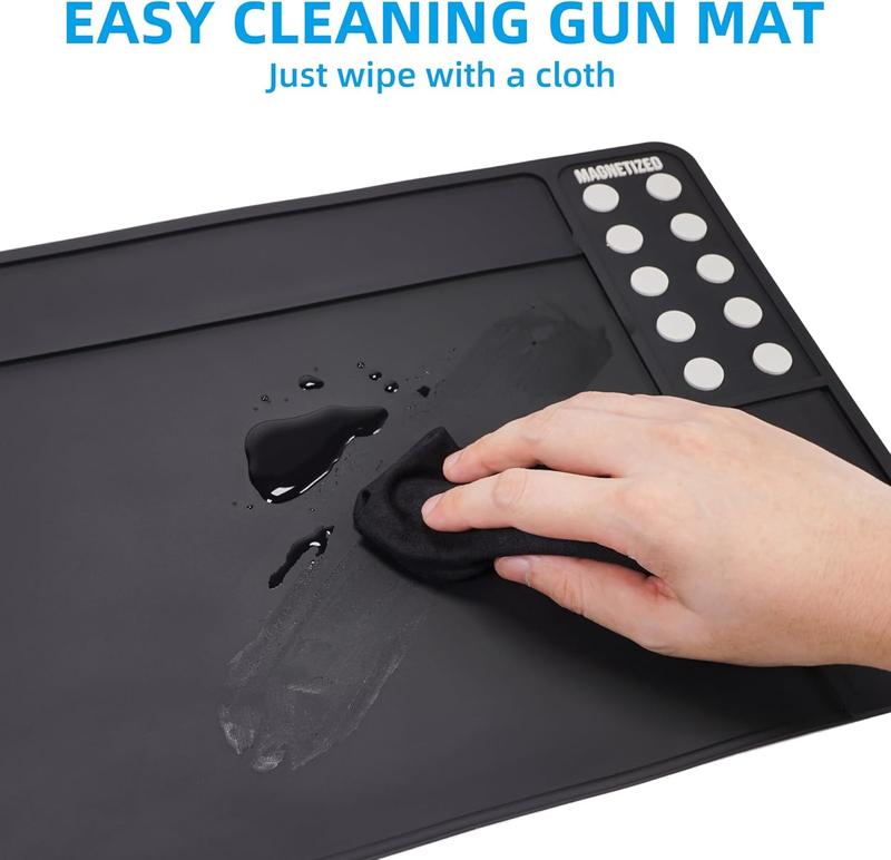 Rifle Gun Cleaning Mat, Anti-Slip Rubber Tactical Magnetic Mat, Gun Maintenance Mat,Gun Maintenance Mat for Gun Cleaning Kits 36