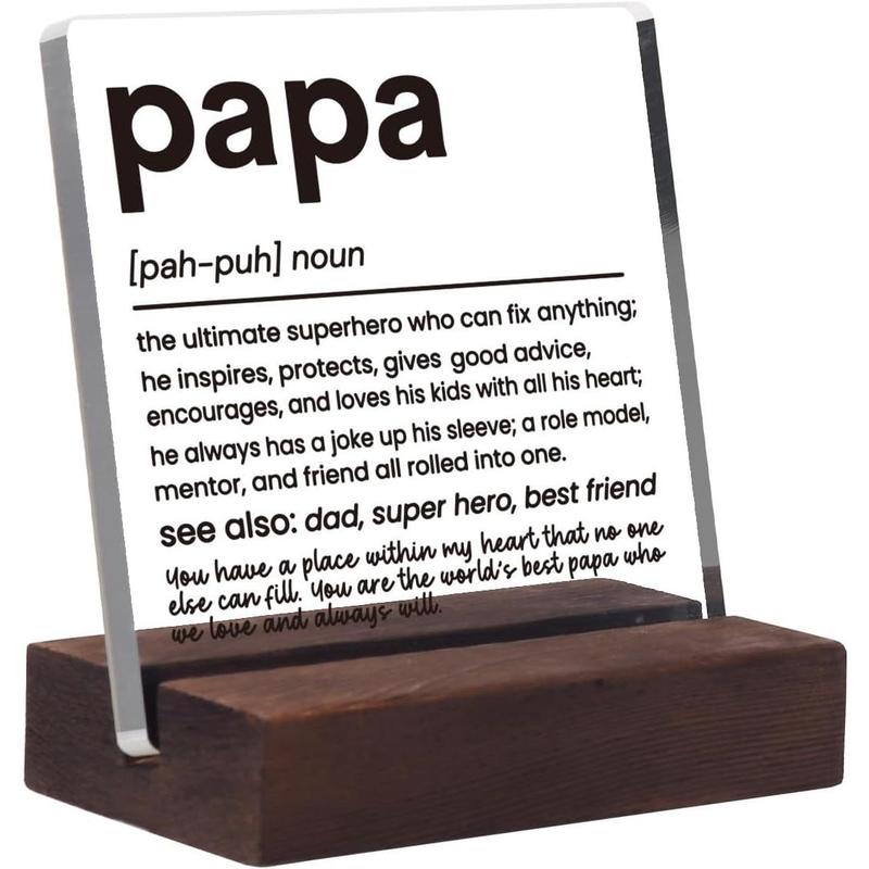 Grandpa Gifts, Papa Gifts, Grandfather Gift, Unique Gifts for Grandpa, Grandpa Birthday Gifts, Papa Gifts from Fathers Day for Papa Gifts Acrylic Plaque Home Desk Signs Decor Ornaments