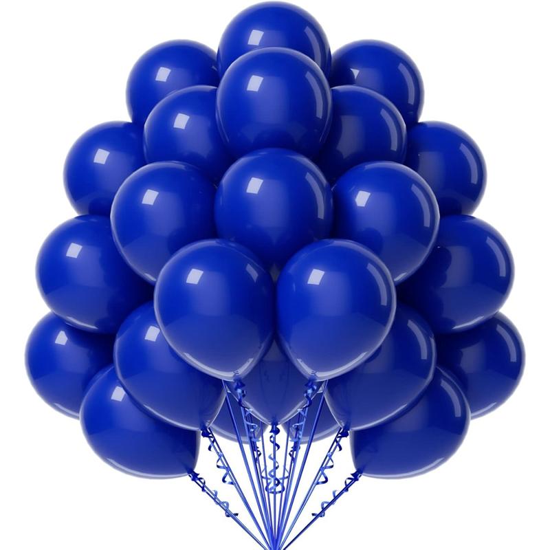 Royal Blue Balloons 12 inch, 50 Pack Royal Blue Latex Party Balloons for Birthday Graduation Baseball Wedding Party Decorations (with Blue Ribbon)