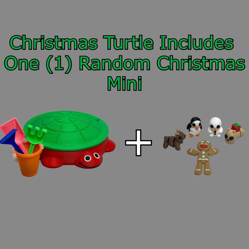 3D Printed Turtle Decoration - Collectible Gadget, Cool Trinket, Great Desk Decoration with Fidget Feature, Plastic Gifts, Mini Turtle, Turtle Sandbox Styled Decor