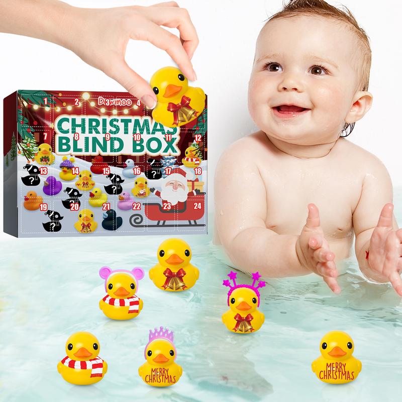 Dowmoo Christmas Rubber Duck Advent Calendar Christmas Rubber Duck Toy Blind Box 24 Grid Creative Toys