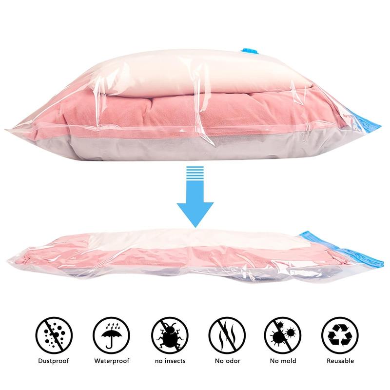 Vacuum Storage Bag Set, 16pcs set Space Saver Bag with 1 Count Air Pump for Clothes, Mattress, Blanket, Duvets, Pillows, Home Organizer for Travel, Moving