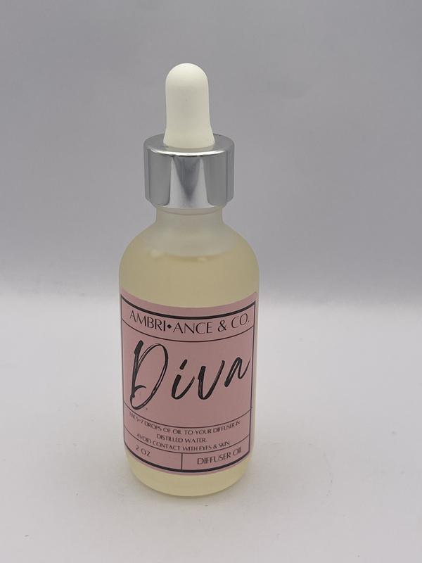 2oz Diva Scented Diffuser Oil for Home Fragrance -  Long-Lasting Scent- Phthalate-Free Fragrance- Home Decor Scent- Room Fragrance