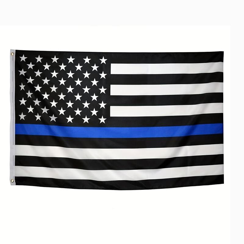 Blue Line American Flag, 1 Count Feet Blue Line Flag, Fade Resistant Flag for Outdoor, Party Decoration Supplies, Law Enforcement Flag