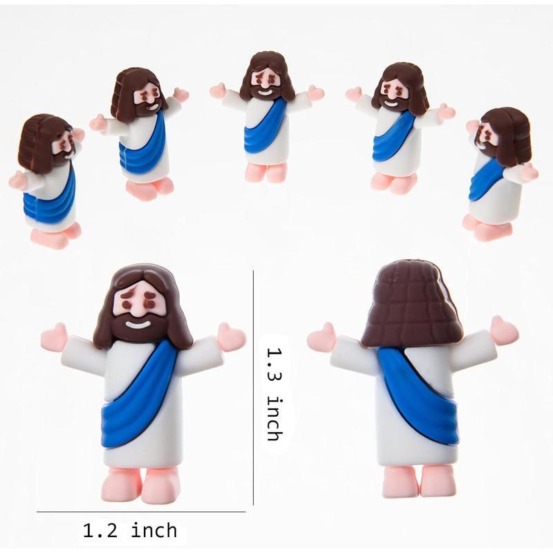 60 Blue Miniature Jesus Figurines: Classic Religious Gifts for Easter, Baptism etc. Ornaments Decor