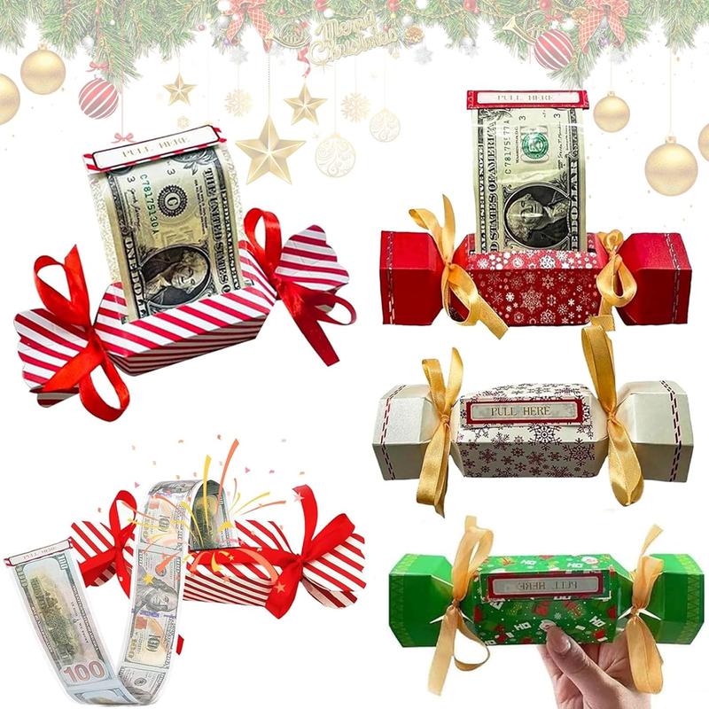 Christmas Gift Box, 4 Counts set DIY Holiday Party Money Gift Box, Party Favor Box for Birthday Wedding Baby Shower Graduation