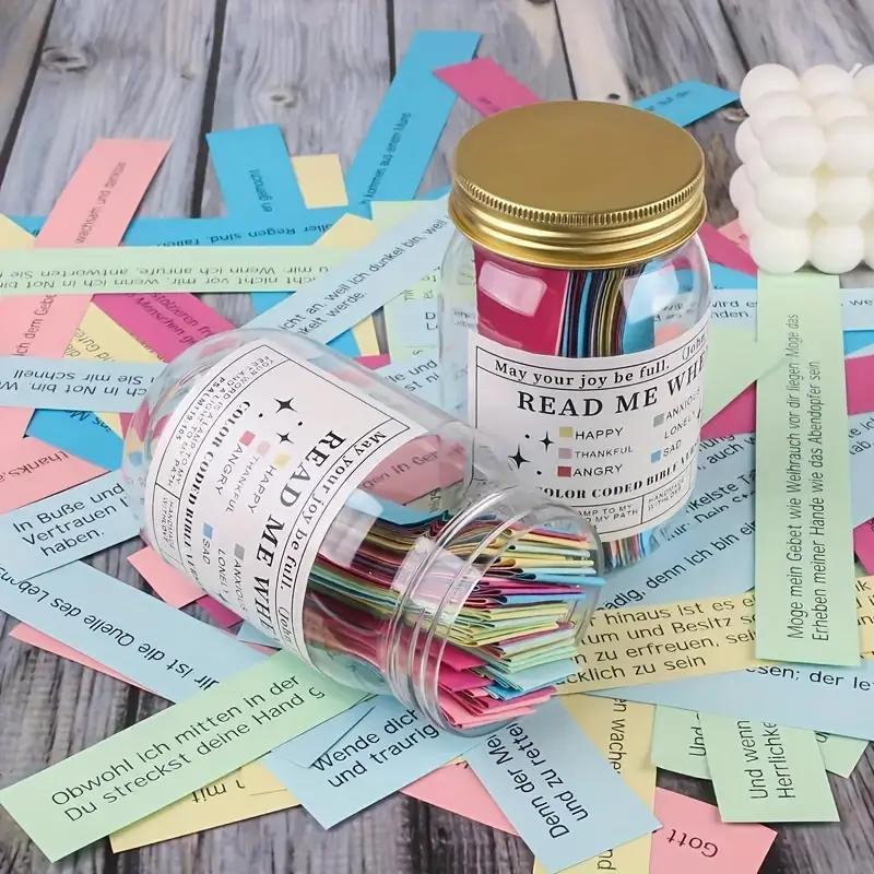 Bible Verses In Jar, 1 Count Jesus Scripture Jar, Color Coded Bible Verses Prayer Card, Christian Bible Gift, Boyfriend Gifts, Room Accessories