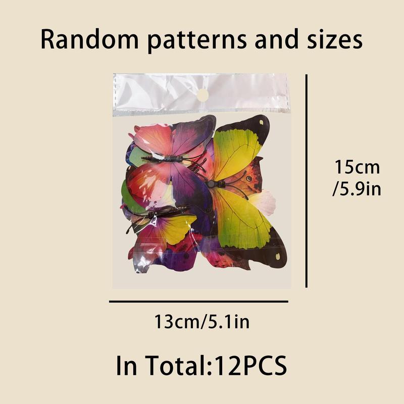 12pcs Set Butterfly Wall Decorative Sticker, 3D Simulated Butterfly Sticker For Home Wall Refrigerator Window Decoration