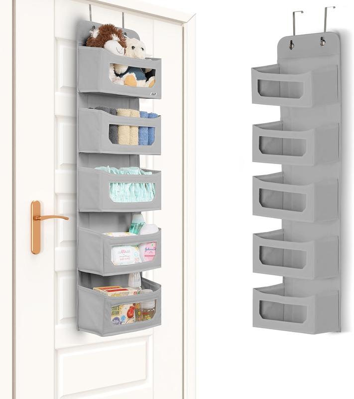 4 Shelves Hanging Closet Organizers and Storage Organizer for Closet, RV   Closet Door Organizers and Storage, Over The Door Organizer , Bedroom, Black (Pack of 1)