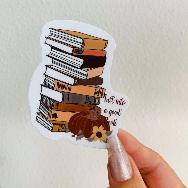 Fall Book lover sticker