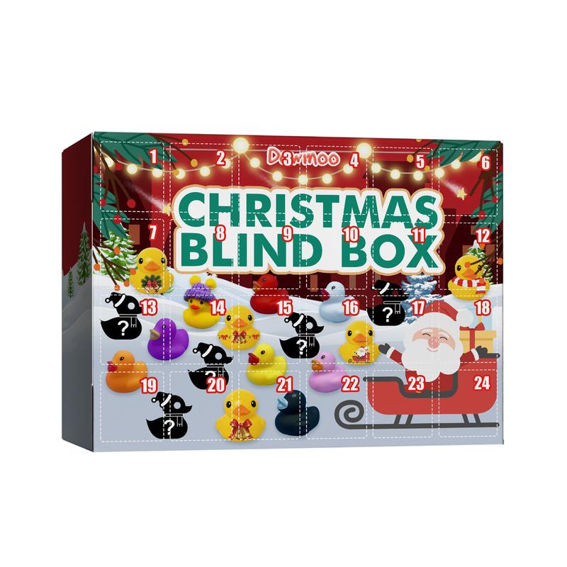 Dowmoo Christmas Rubber Duck Advent Calendar Christmas Rubber Duck Toy Blind Box 24 Grid Creative Toys