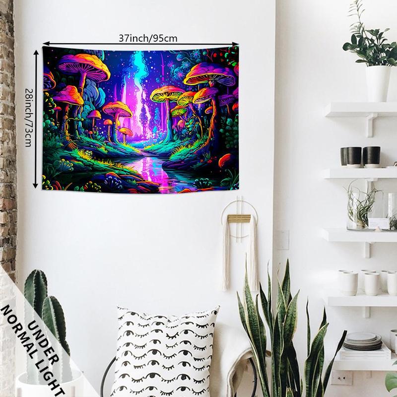 Fantasy Cloud Pattern Tapestry, UV Reactive Fluorescent Tapestry, Wall Hanging Decor for Home Living Room Bedroom Dormitory, Room Decor, Summer Fathers Day Gift