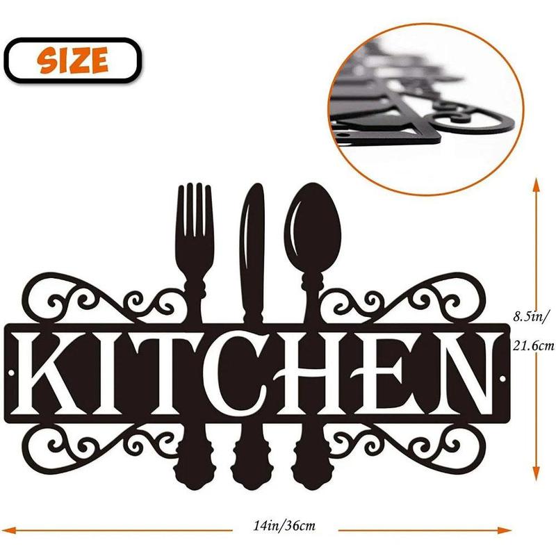 Kitchen Letter Sign, 1 Count Vintage Iron Wall Art, Retro Hanging Decor for Home Kitchen Dining Room