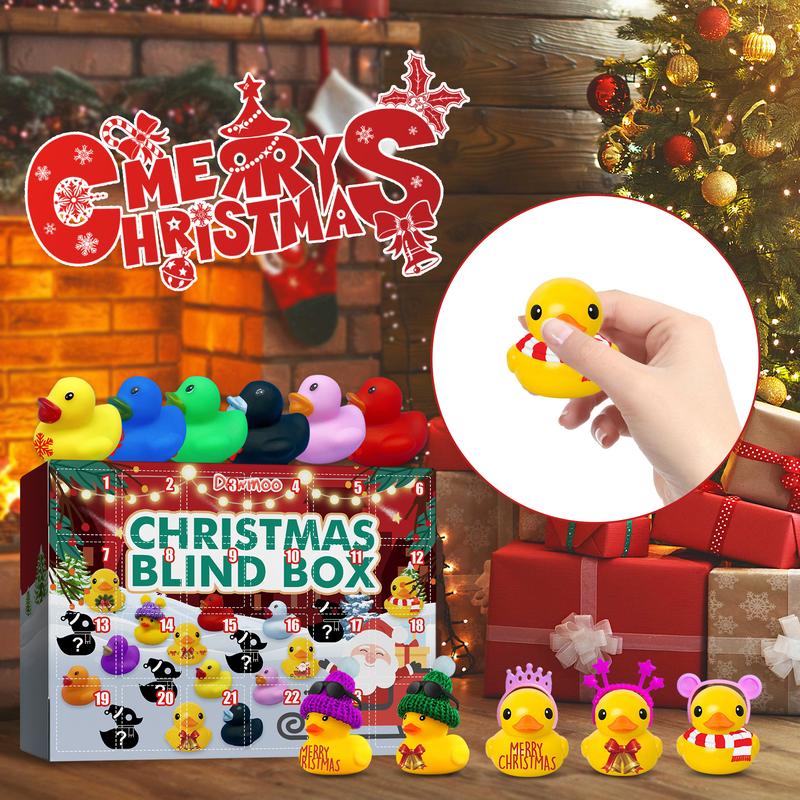 Dowmoo Christmas Rubber Duck Advent Calendar Christmas Rubber Duck Toy Blind Box 24 Grid Creative Toys