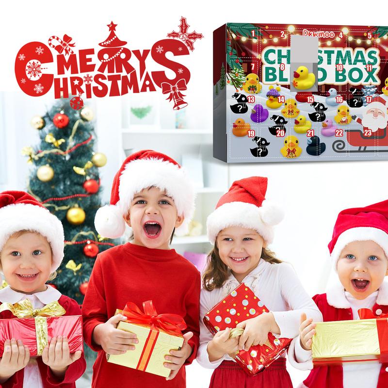 Dowmoo Christmas Rubber Duck Advent Calendar Christmas Rubber Duck Toy Blind Box 24 Grid Creative Toys