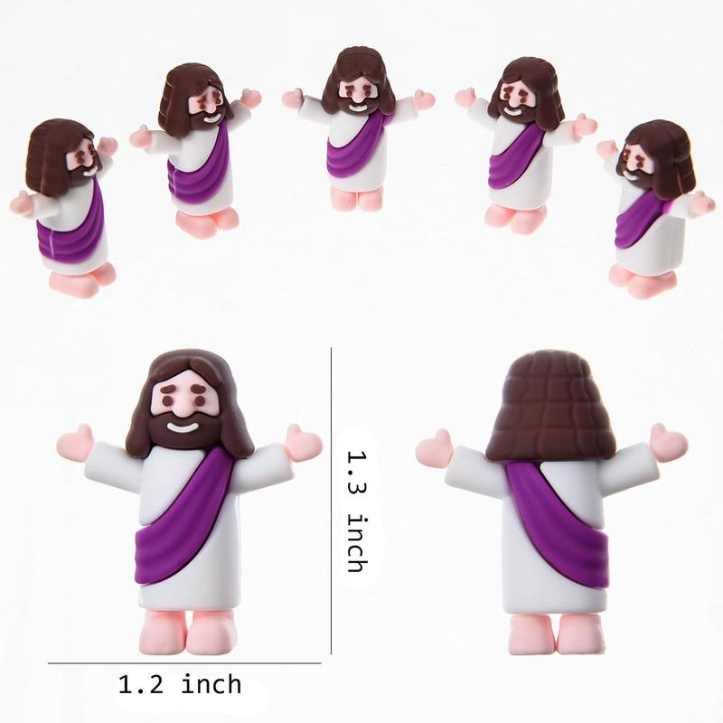 60 Blue Miniature Jesus Figurines: Classic Religious Gifts for Easter, Baptism etc. Ornaments Decor