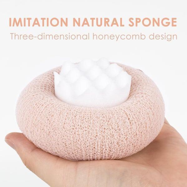 Sunflower Bath Sponge Set - 4 Exfoliating Shower Poufs with Suction Cup for Women & Men