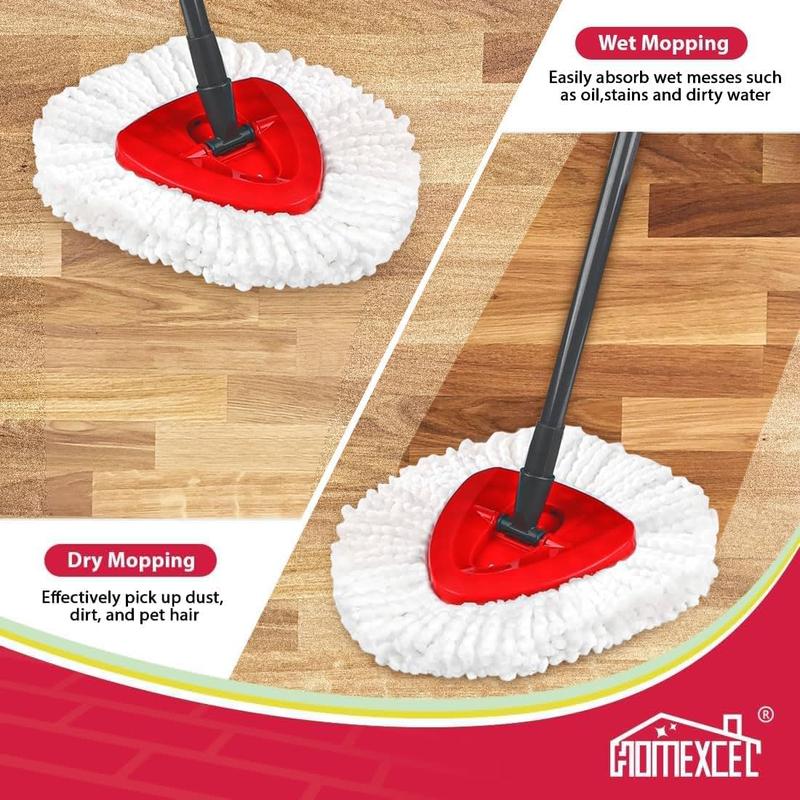 Mop Replacement Heads Compatible with O-Cedar EasyWring Spin Mop 8 Pack-Washable Microfiber Spin Head Refills-Easy Cleaning Mop Head Replacement